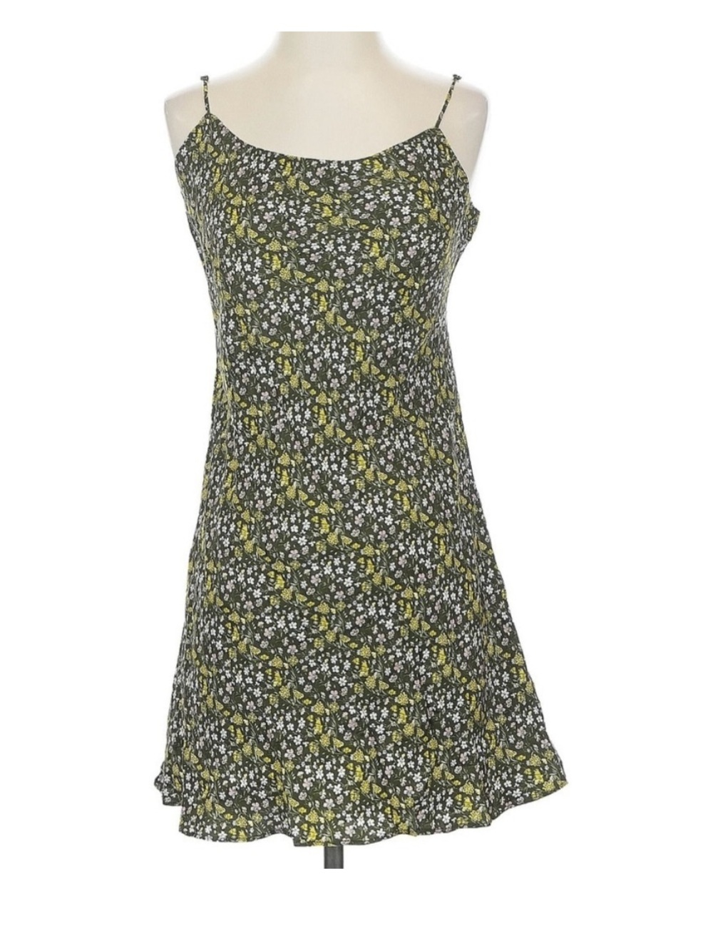 J.Crew Cupro Blend Slip Dress Floral Mini Yellow Black NWT 4 Lightweight Summer - Picture 2 of 7